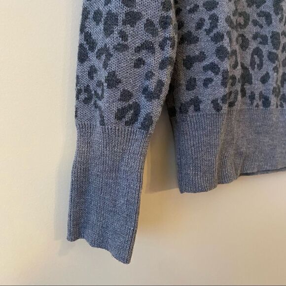 ANTHROPOLOGIE/HEARTLOOM Hera Leopard Print Charcoal Sweater (Size:Small) - Picture 8 of 10